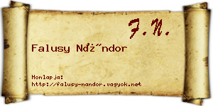 Falusy Nándor névjegykártya